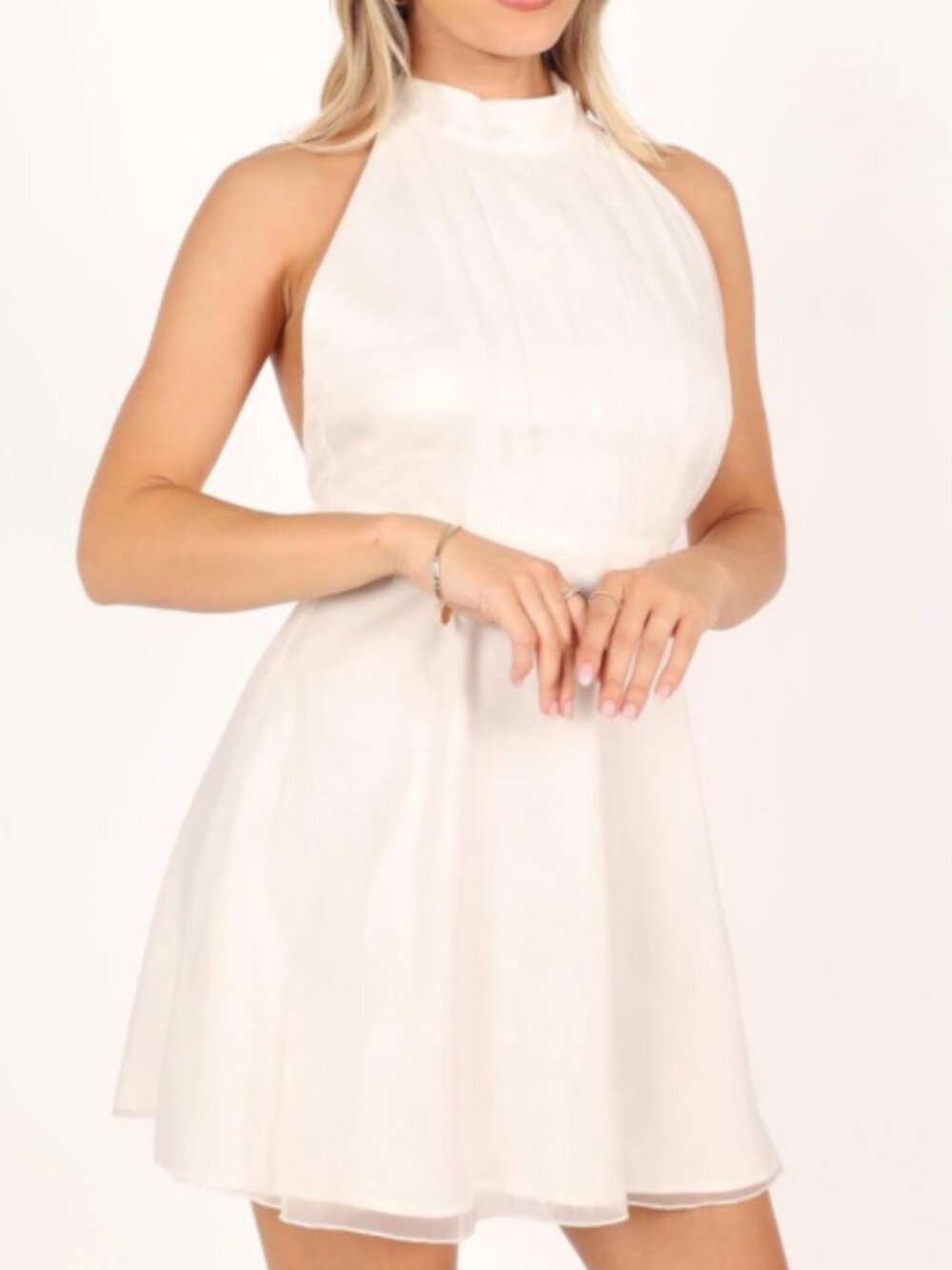 NWT - Petal & Pup Anya Tulle Halter Minidress in White - US Size 16